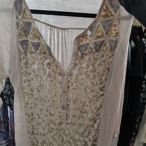 Lot of 4  XL Anthro shirts Brand TINY